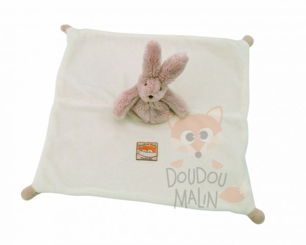  basile et lola plat carré beige blanc lapin 